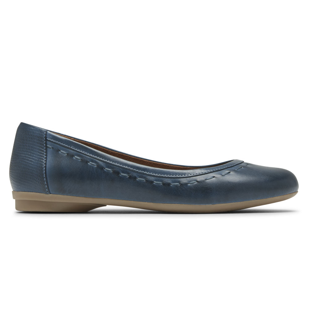 Rockport Singapore Womens Flats - Cobb Hill Maiika Ballet Navy - IR6945871